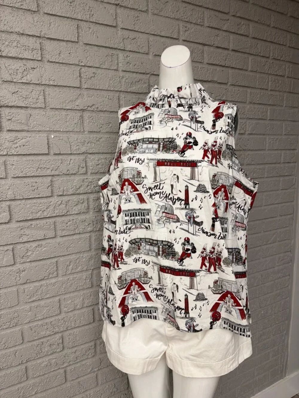 Pittypat’s Berkeley Top Alabama Sleeveless Blouse Size XL